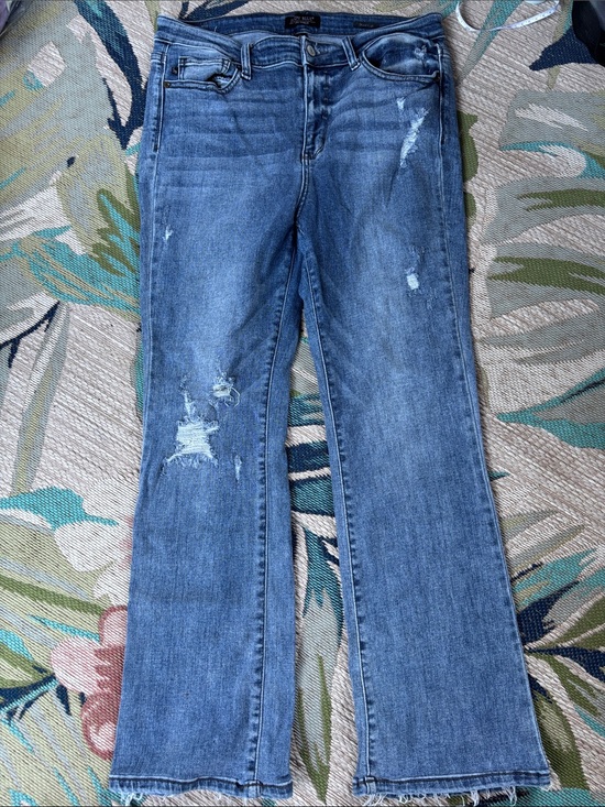 Judy Blue Denim - Distressed Blue Judy Blue Women's Flare Jeans